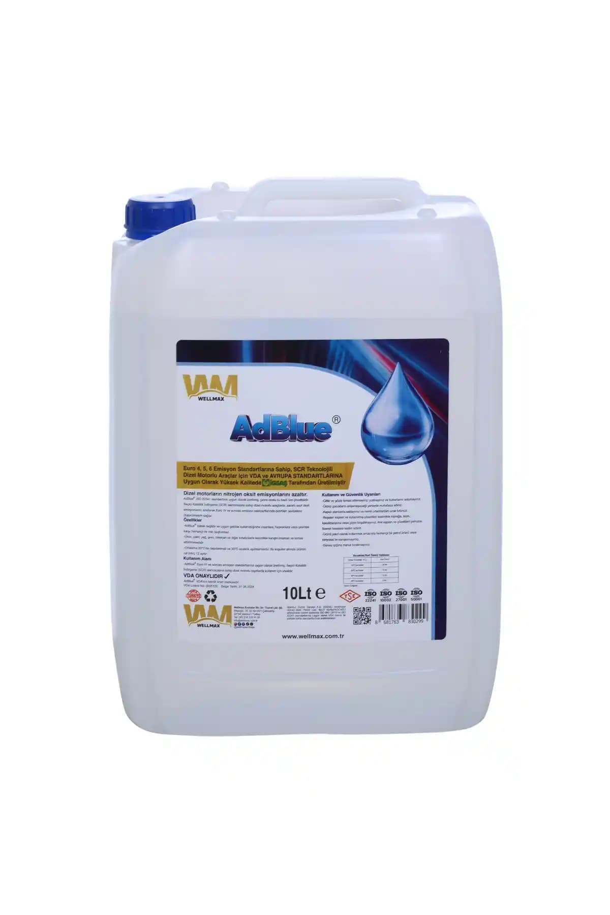 Wellmax Adblue® Igsaş 10 Lt Çevre Dostu Üre Çözeltisi Emisyon ve Performans Artırıcı