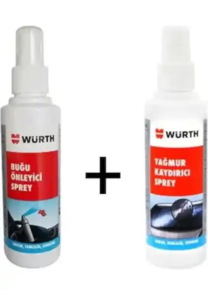Würth Yağmur Su Kaydırıcı ve Buğu Önleyici Sprey Seti Güvenli Sürüş İçin