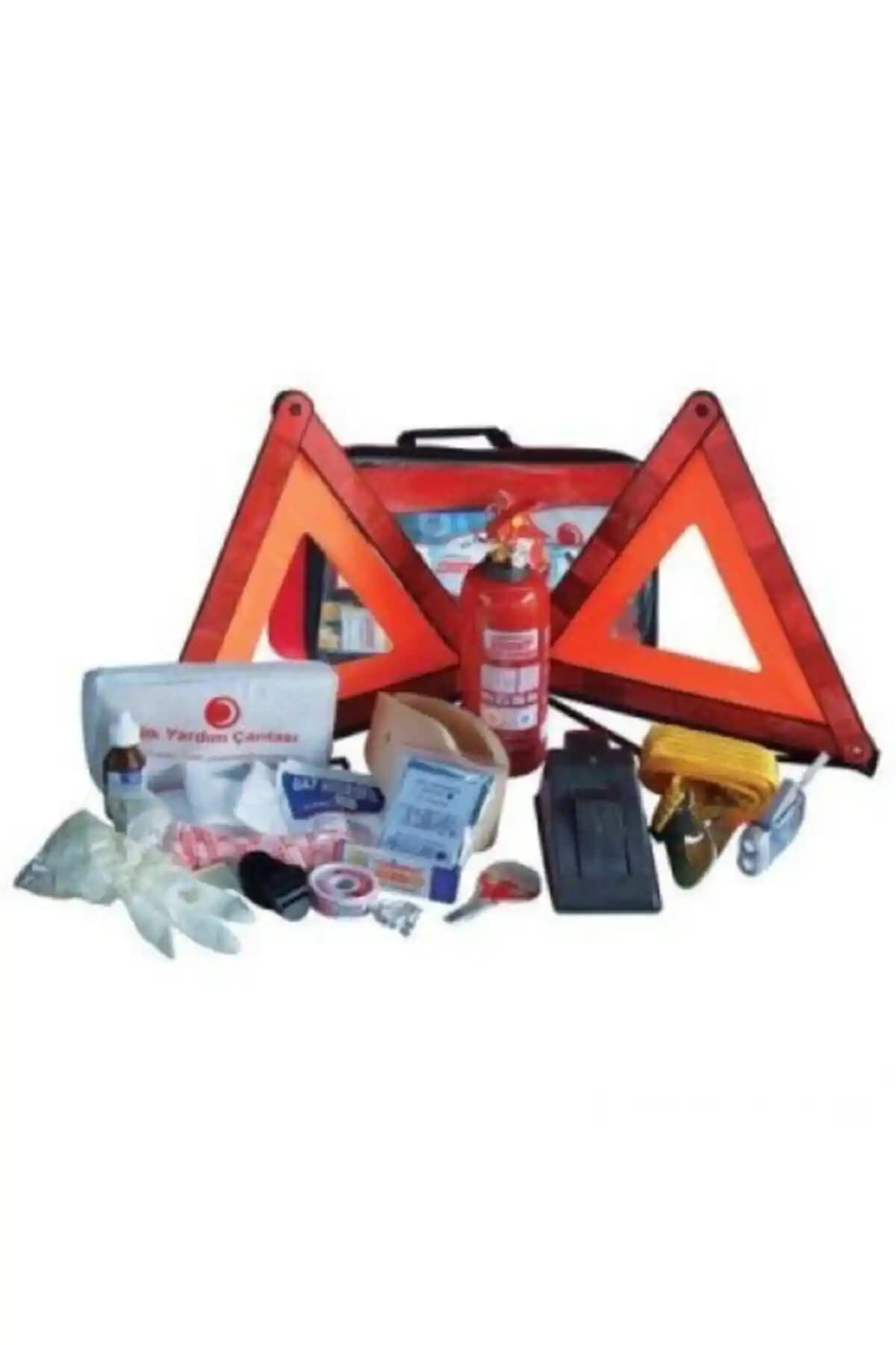 Yerli Tüvtürk Onaylı Trafik ve İlk Yardım Seti Özel Çanta Güvenlik Paketi
