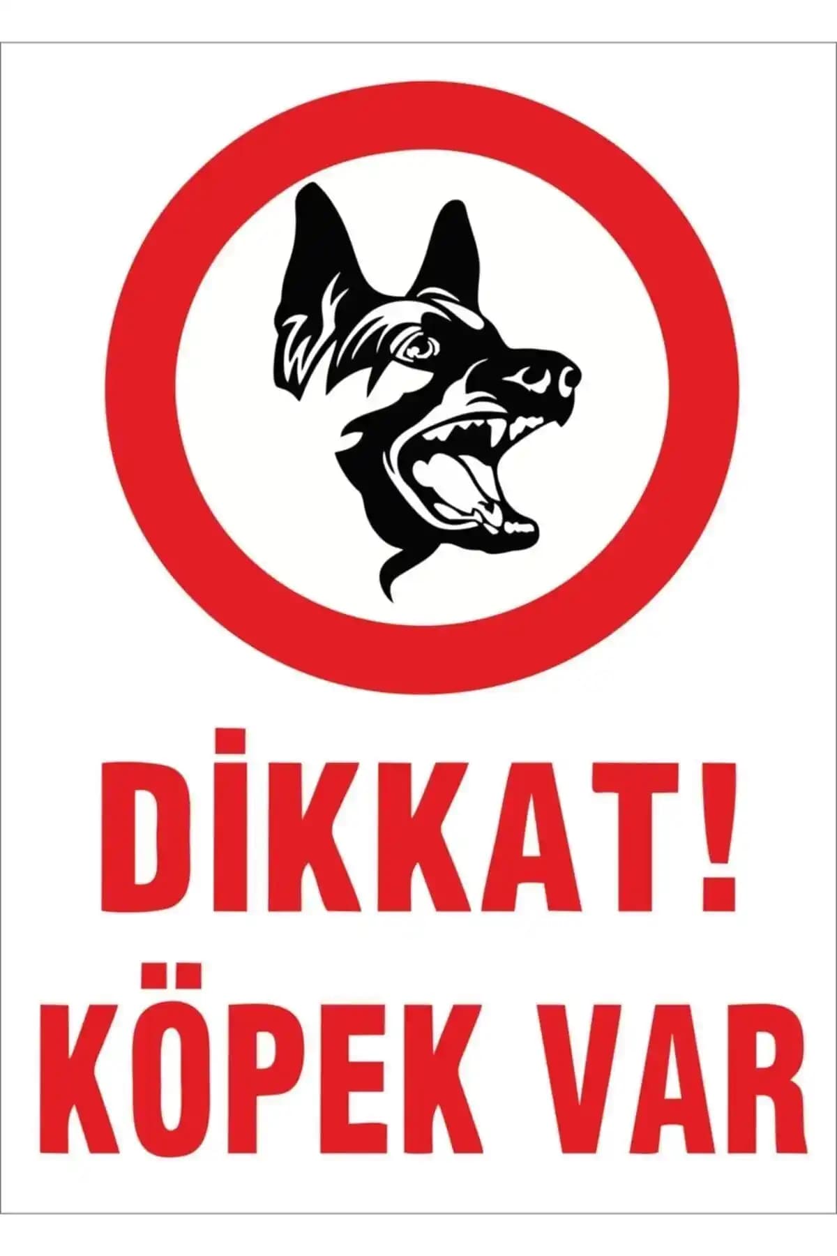 Yıl<dı>rım Dikkat Köpek Var Levhası Güvenlik ve Uyarı İçin Dayanıklı Çözüm