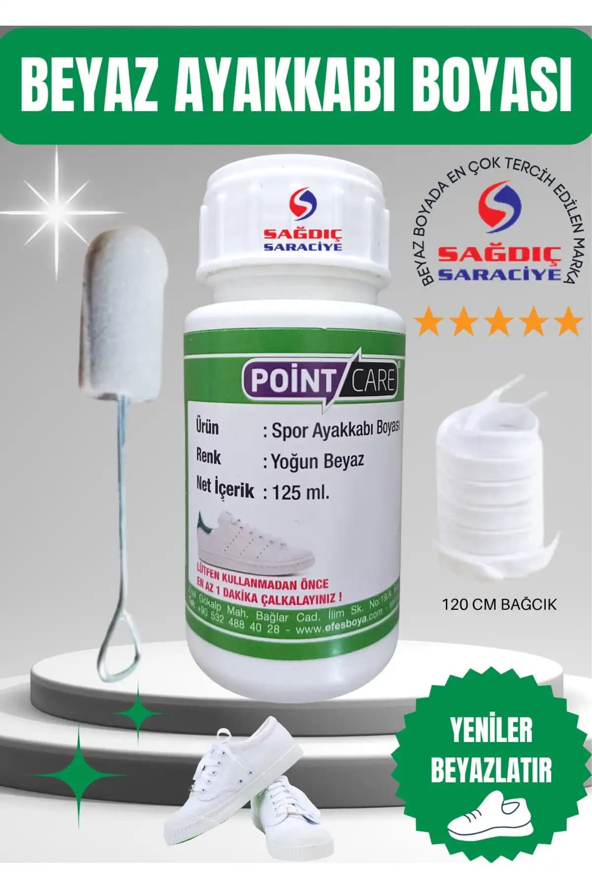 A Point Point Care Ekstra Yoğun Beyaz Spor Ayakkabı Boyası ile Ayakkabılarınızı Yenileyin