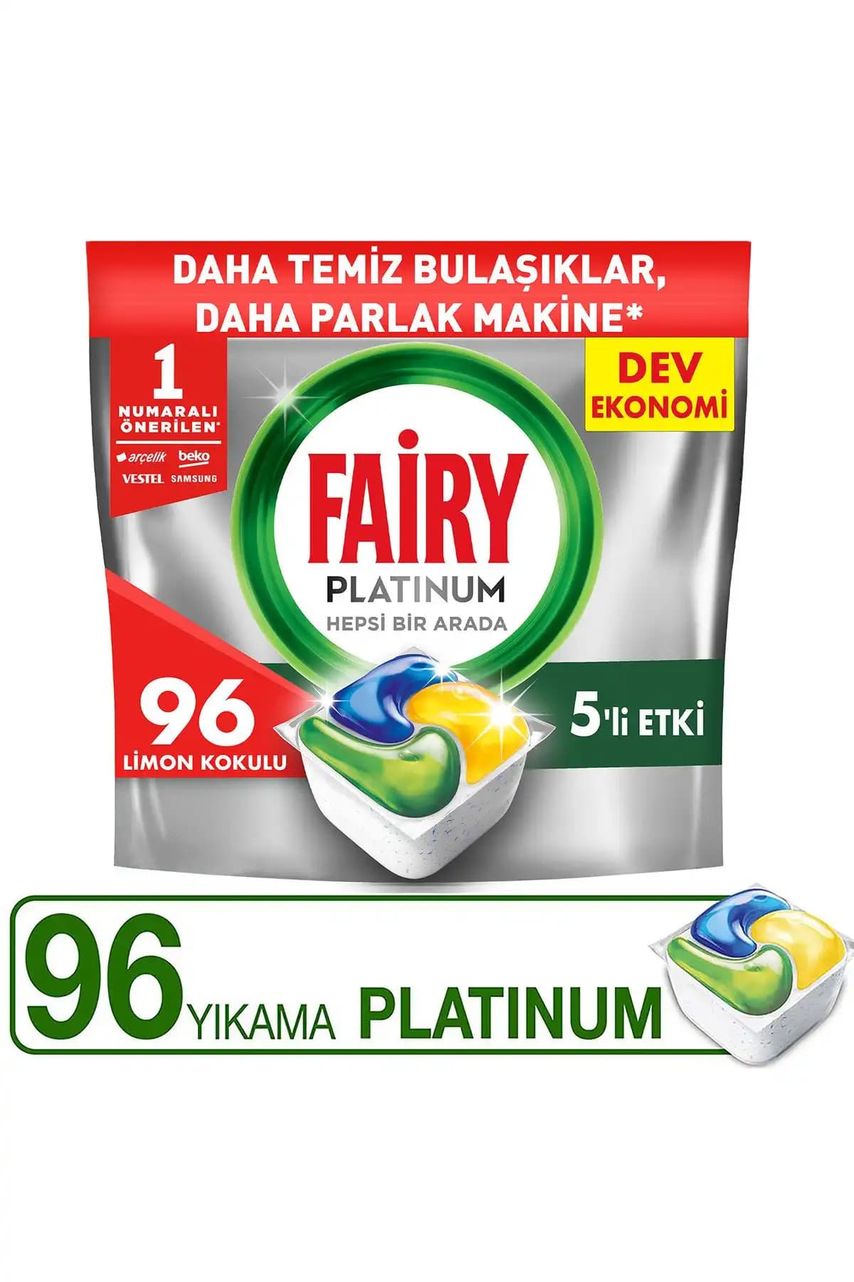 Fairy Platinum 50'li ve 96'lı bulaşık makinesi deterjanlarının detaylı karşılaştırması 2