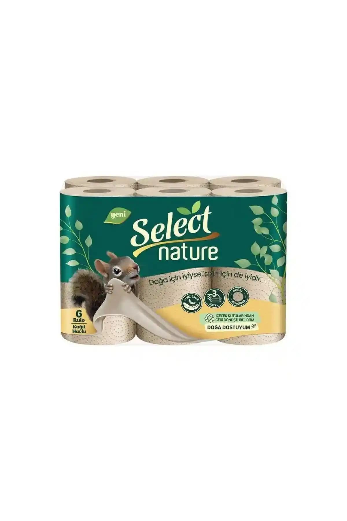 Select Nature Organik Kahverengi 3 Katlı Kağıt Havlu Doğa Dostu ve Yüksek Kaliteli Temizlik Ürünü