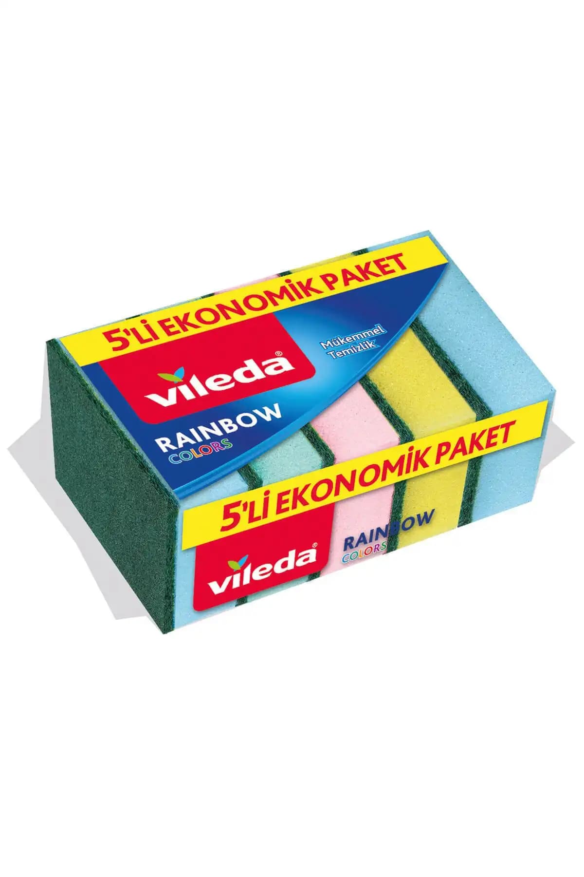 Vileda 5 Li Rainbow Bulaşık Süngeri: Yüksek Performanslı ve Nazik Temizlik Çözümü