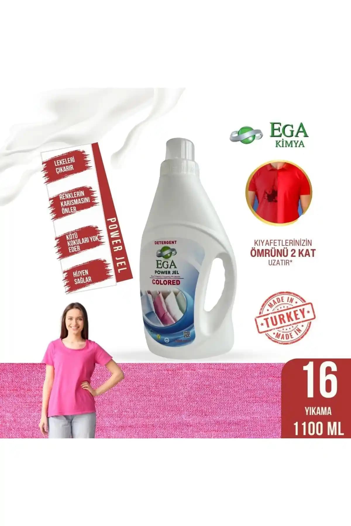 Ega Kimya Power Jel Renkli Sıvı Yıkama Deterjanı: Renkleri Koruyan ve Güçlü Temizlik Sağlayan Ürün