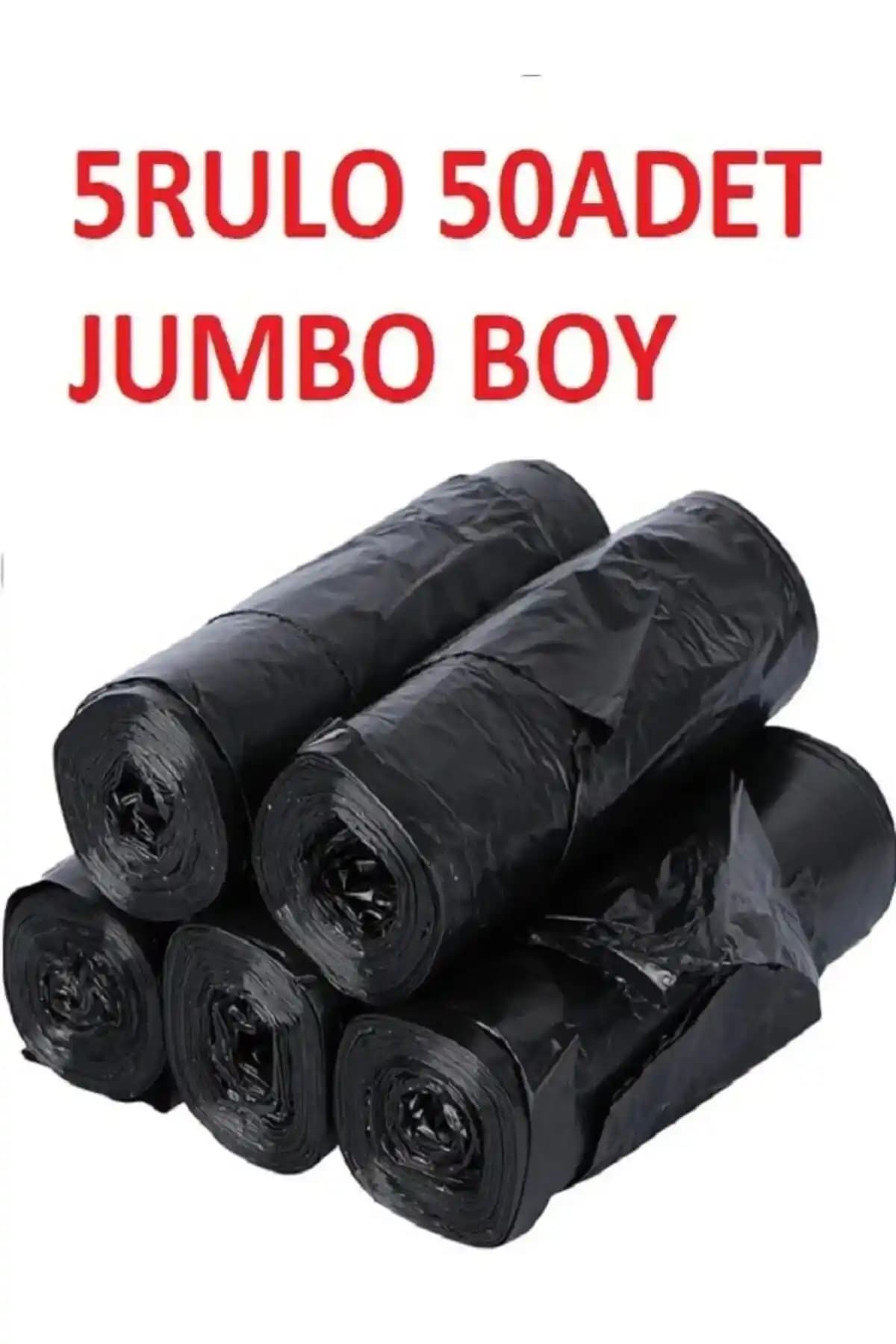 EYH Jumbo Boy 300 gr Kalın Çöp Torbası 80x110 cm 10'lu Paket ve 5 Rulo