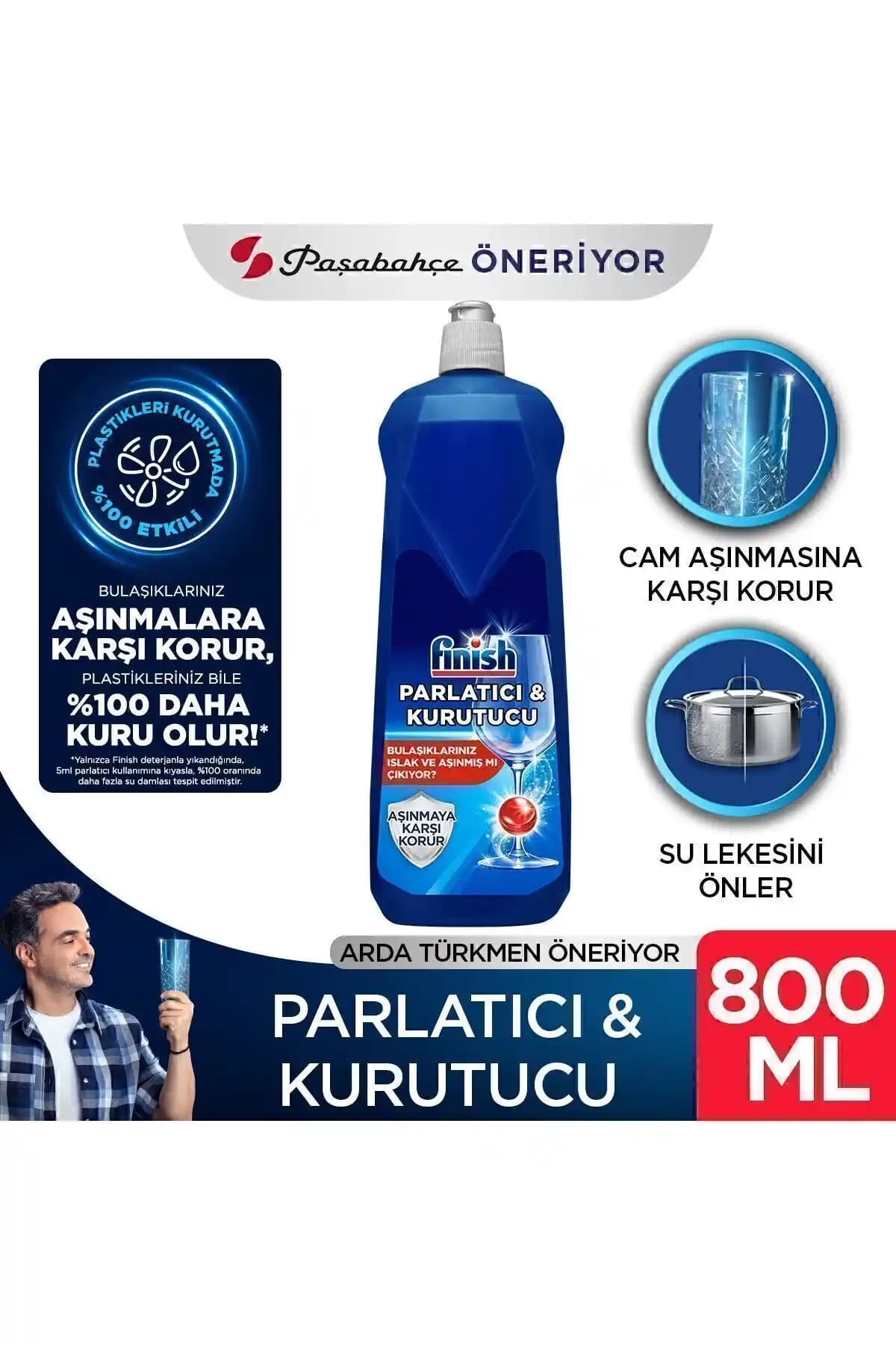 Finish Bulaşık Makinesi Parlatıcı ve Kurutucu Sıvı 800 ml Doğa Dostu Temizlik Ürünü