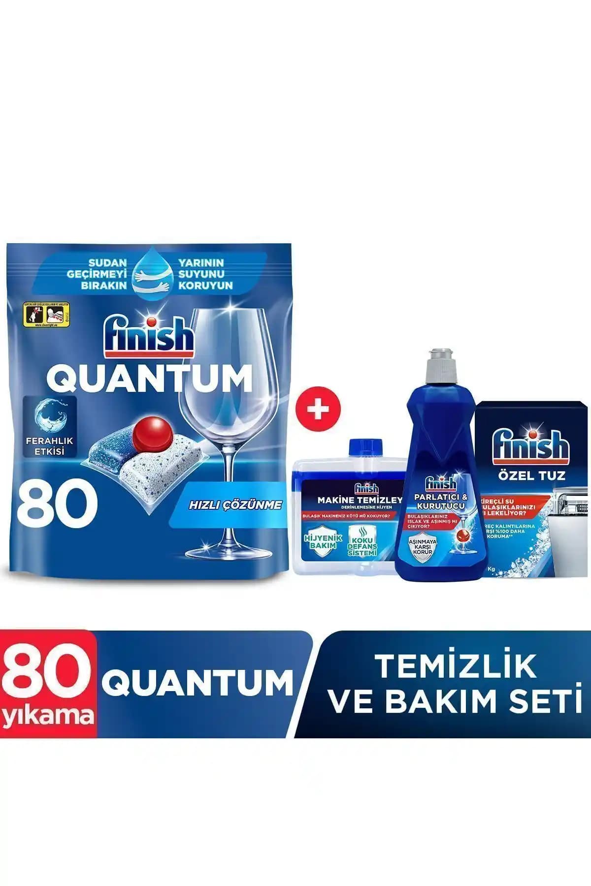 Finish Quantum 80 Kapsül Tablet ile Güçlü ve Pratik Bulaşık Temizliği Sağlayın