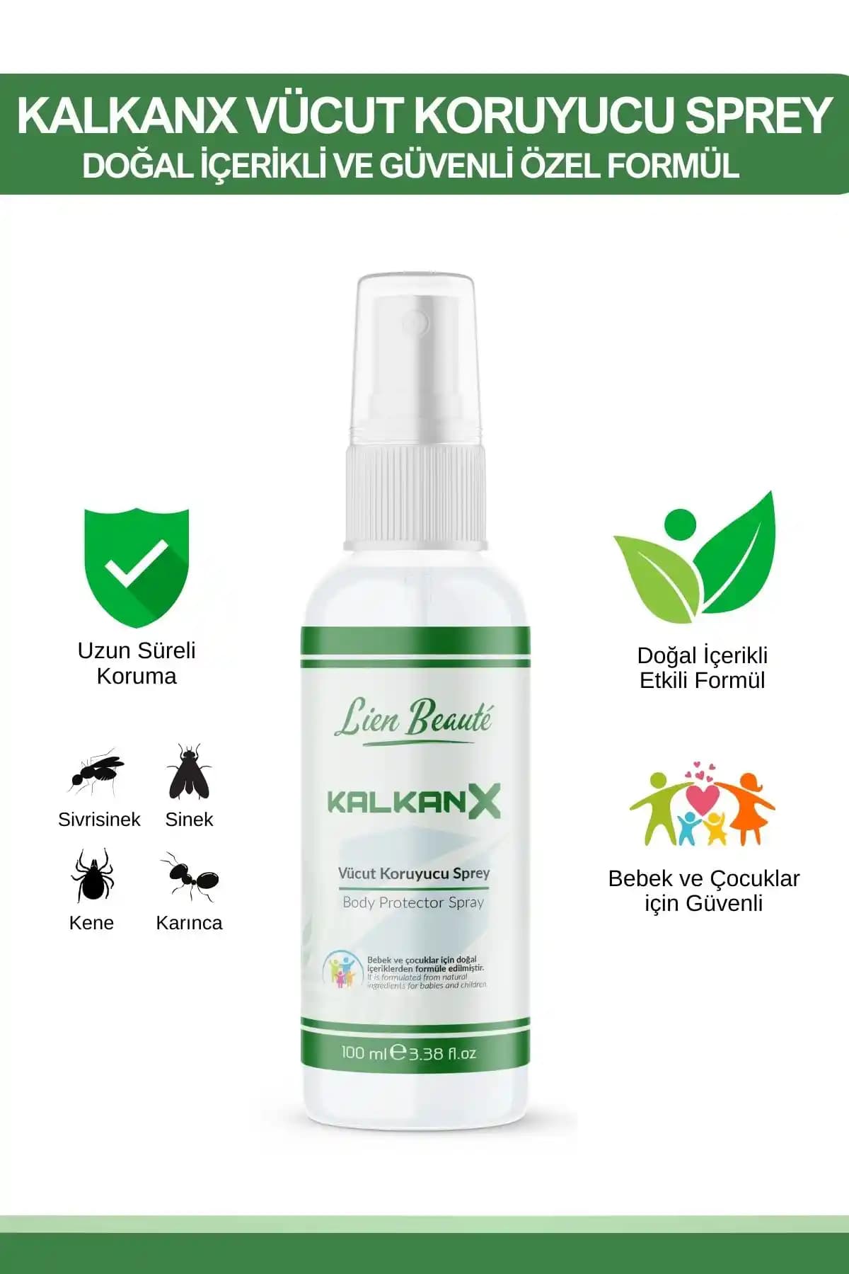 Lien Beaute Kalkanx Sprey: Doğal İçeriklerle Güçlü ve Cilt Dostu Böcek Koruma Çözümü