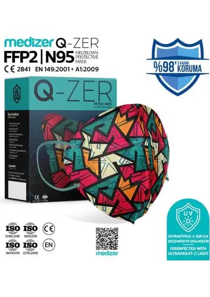Medizer Qzer Fuşya Desenli ve New Young Desenli Ffp2 N95 Maskelerin Karşılaştırması 2