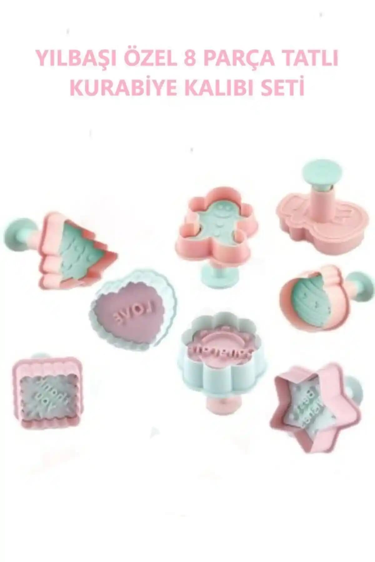 Bayev 8'li Yılbaşı Temalı Kurabiye Kalıbı Seti Sağlıklı ve Pratik Kullanım