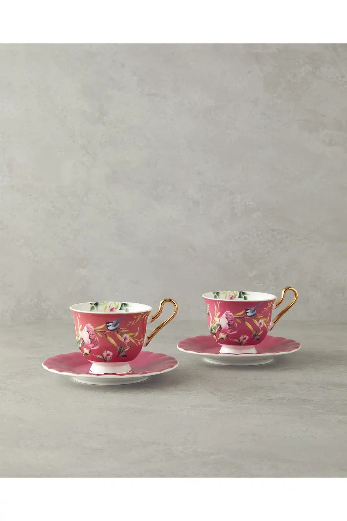 English Home STD Vanilya Bone China 4 Parça Mor Fincan Takımı Dayanıklı ve Şık Tasarım