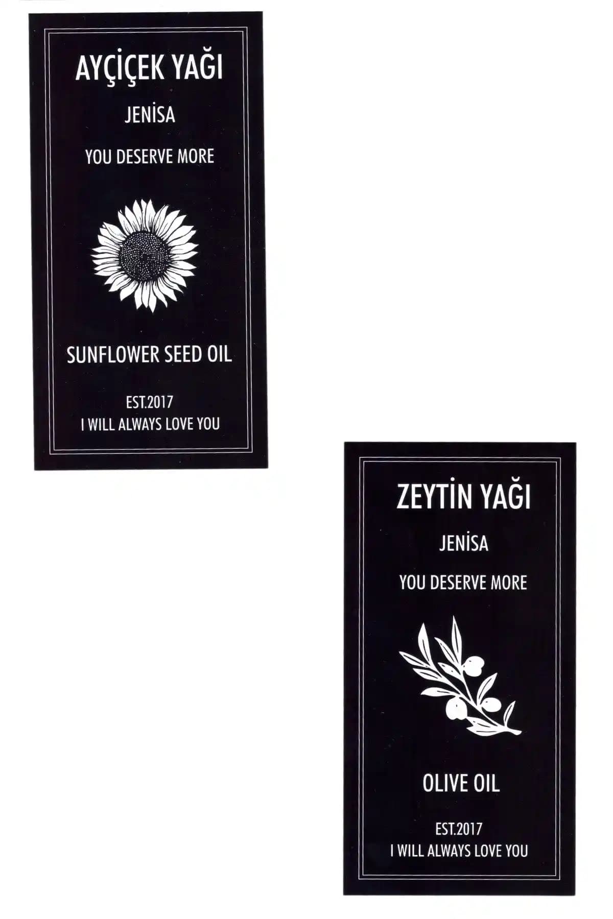 Jenisa Yağdanlık Seti Siyah Beyaz Modern Mutfak Dekorasyonu İçin Şık ve Dayanıklı Tasarım