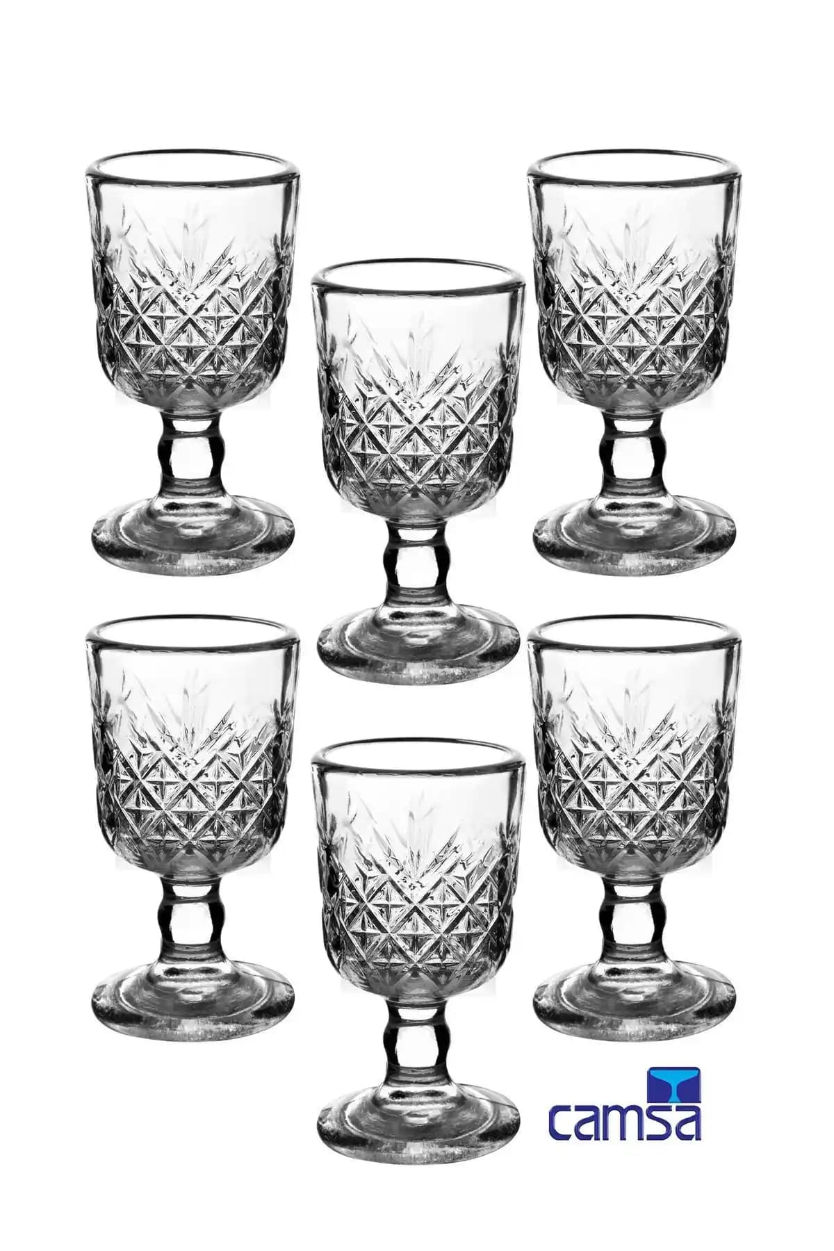 Queen's Kitchen Kristal Kesme Kahve Yanı Mini Su ve Likör Bardakları 6'lı Set