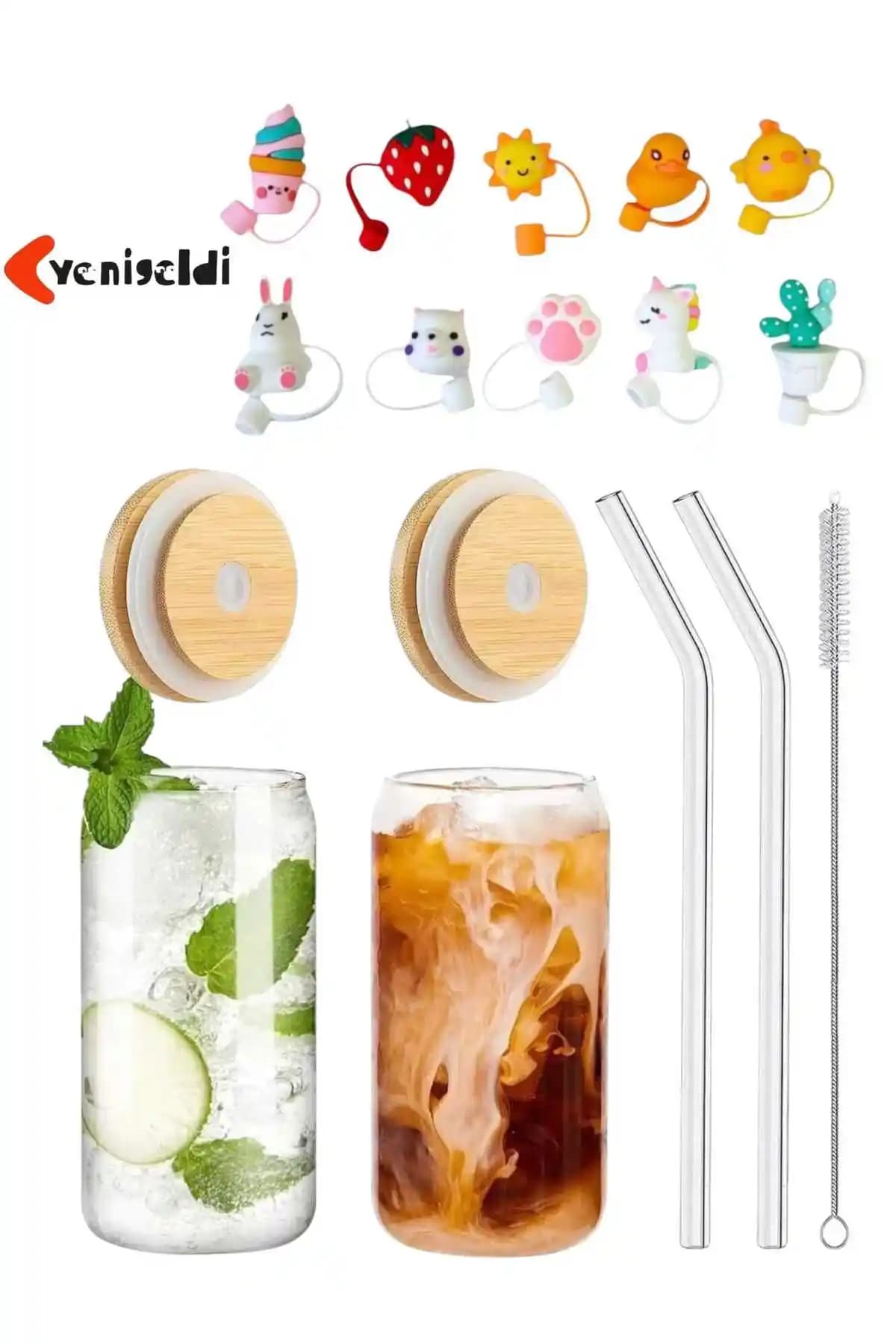 Yenigeldi Kristal Cam Meşrubat Seti 7 Parça Şık ve Sağlıklı İçecek Sunumu