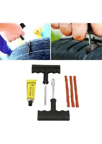 7 Parça Lastik Tamir Kiti Seti Otomobil ve Bisikletler İçin Güvenilir Çözüm