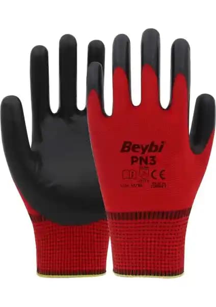 Beybi İş Eldiveni Pn3 Kırmızı: Dayanıklı ve Konforlu Endüstriyel Koruyucu Eldivenler