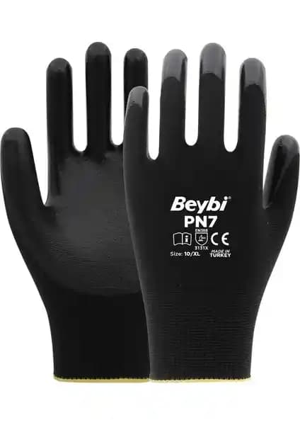 Beybi Pn7 Polyester Örme Nitril İş Eldivenleri Endüstriyel Kullanım İçin Güçlü ve Konforlu Çözüm