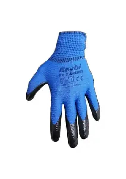 Beybi Zebra Mavi Nitril İş Eldiveni: Dayanıklı ve Konforlu Koruyucu Ekipman