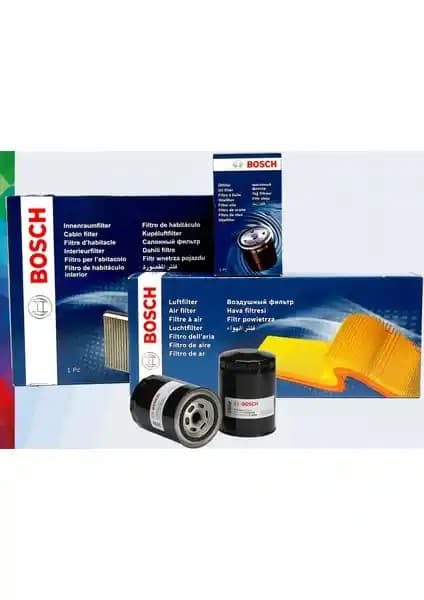 Bosch Ford Fiesta 1.25-1.6 Benzinli Filtre Seti 2009-2017 modelleri için uygun