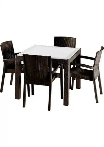 Çavdar Group Violet Rattan 90x90 cm Camlı Bahçe ve Teras Masa Takımı Özellikleri ve Kullanım Alanları