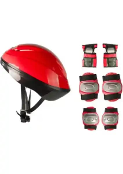 Cool Wheels Kask Dizlik Dirseklik Seti Kırmızı Güvenli ve Şık Çocuk Koruyucu Ekipmanları