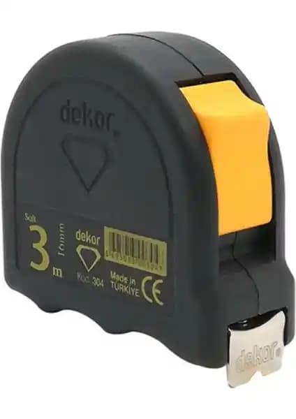 Dekor Şerit Metre Soft Touch 3m 16mm - Hassas ve Dayanıklı Ölçüm Aracı