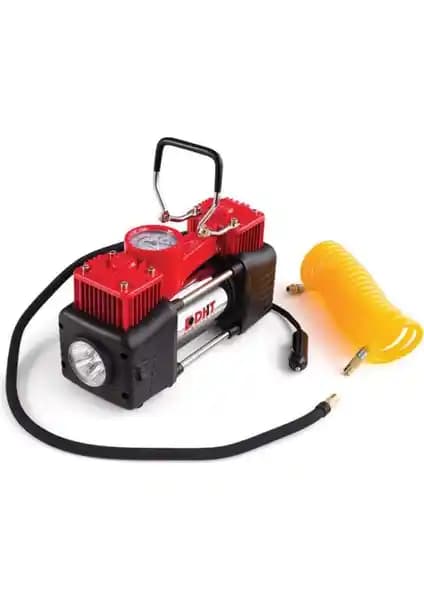 DHT D12070002 Mini Hava Kompresörü: Güçlü ve Taşınabilir Çift Pistonlu Tasarım