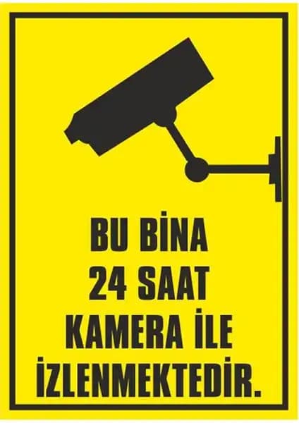 İş Güvenliği ve Kamera İzleme Levhası PVC Malzemeden Üretilmiş Güvenlik Uyarı Levhası