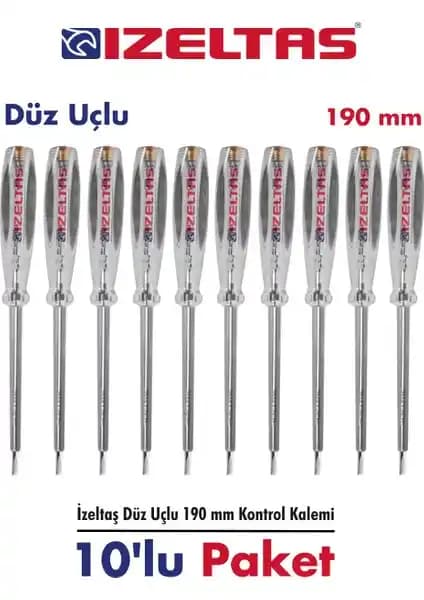 İzeltaş 190 mm Düz Uçlu Kontrol Kalemi: Yüksek Performanslı ve Güvenilir Ölçüm Aracı