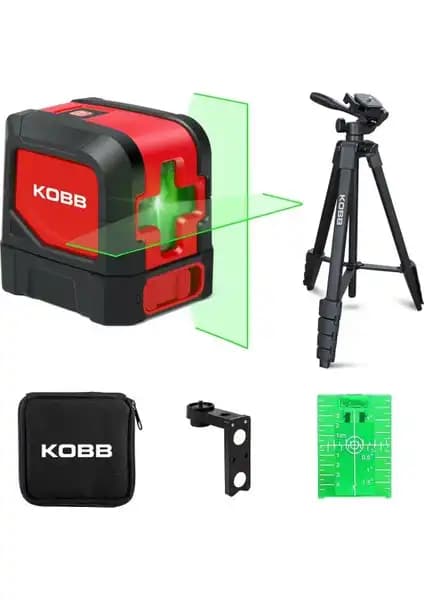 KOBB KBL91GTP 30 Metre Profesyonel Yeşil Çapraz Çizgi Lazer Distomat ve Tripod ile Hassas Hizalama