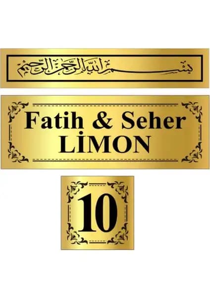 Lim10 3'lü Metal Kapı İsimliği ve Numarası Seti Şıklık ve Fonksiyonellik Sunar