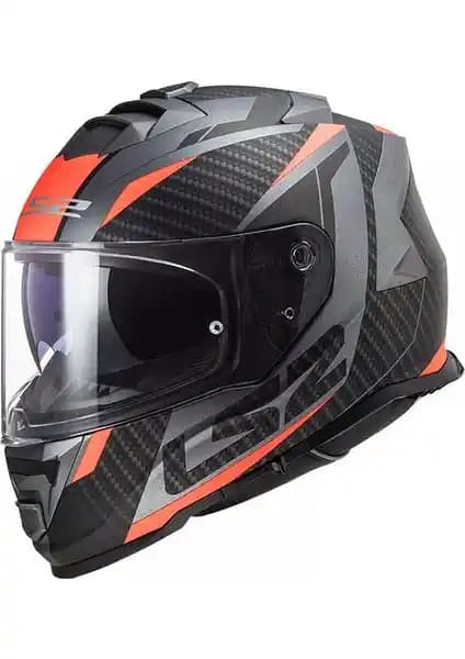 LS2 Storm Racer Mat Titanium-Turuncu Kask Güvenlik ve Konfor Sunan Modern Tasarım