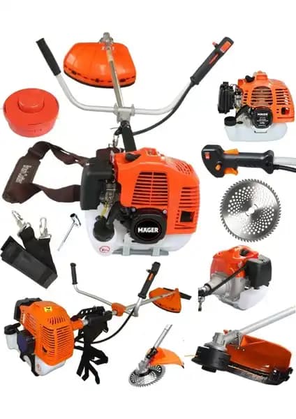 Mager 9.9 Hp Alman Metal Şanzıman Yan Tip Benzinli Ot Çalı Çim Biçme Tırpan Makinesi