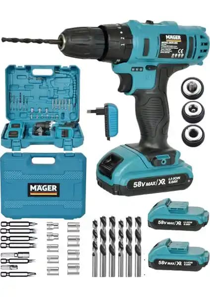 MAGER Çelik Şanzıman Bakır Sargılı Akülü Vidalama Darbeli Matkap Performans ve Özellikleri