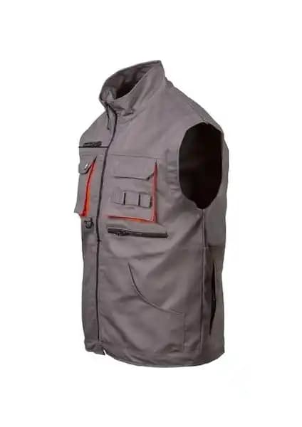 Mervem Harman Karışımı Çok Cepli Gri Yelek Dayanıklı ve Şık Tasarımıyla Günlük Kullanıma Uygun