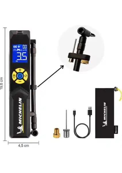 Michelin MC33382 Şarjlı Dijital Lastik Şişirme Pompası 150 PSI ile Çok Yönlü Kullanım