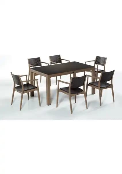 Novussi Seginus 6'lı Camlı Set: Modern ve Dayanıklı Oturma Grubu Tasarımı