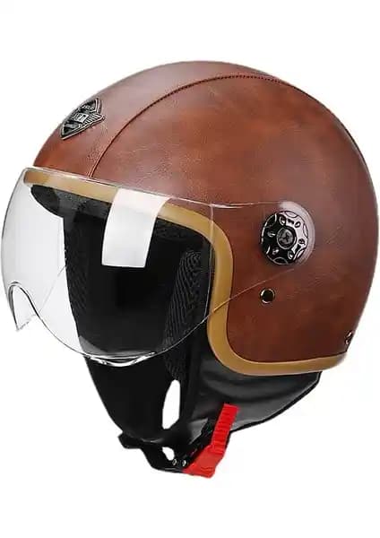 Pinellia Flowers Retro Yarım Motosiklet Kaskı Güvenlik ve Şıklık Sunan Vintage Tasarım