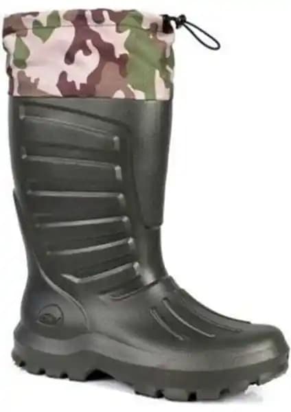 Sonimix Kısa Termal Eva Konçlu Çoraplı Kauçuk Çizme Haki - Kış Ayları İçin Güvenilir Koruma