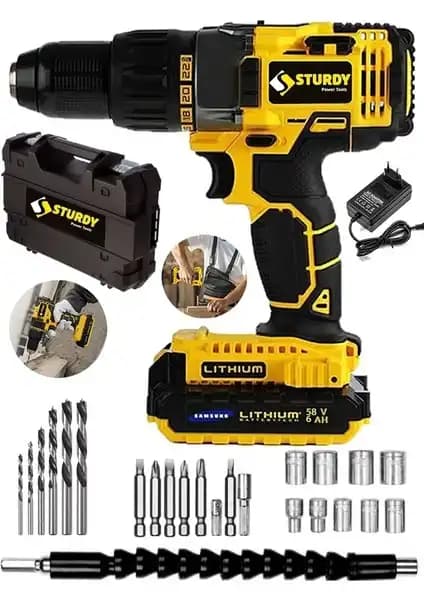 Sturdy 58VF 6mah Çift Lityum Akülü Vidalama Seti Teknik Özellikler ve Kullanıcı Yorumları