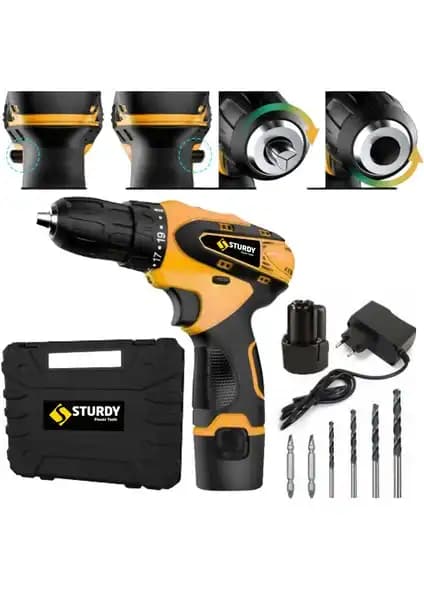 Sturdy Power Tools 36 Volt Çift Akülü Şarjlı Vidalama Matkap - Güç ve Dayanıklılık Özellikleri
