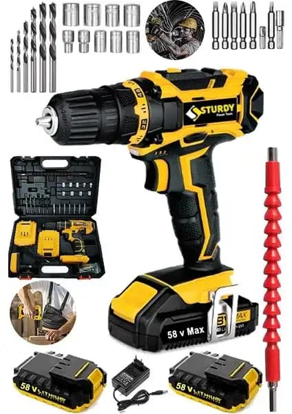 Sturdy Power Tools 58 Volt 6,0 Amper Darbeli Metal Şanzuman Şarjlı Vidalama Matkap İncelemesi