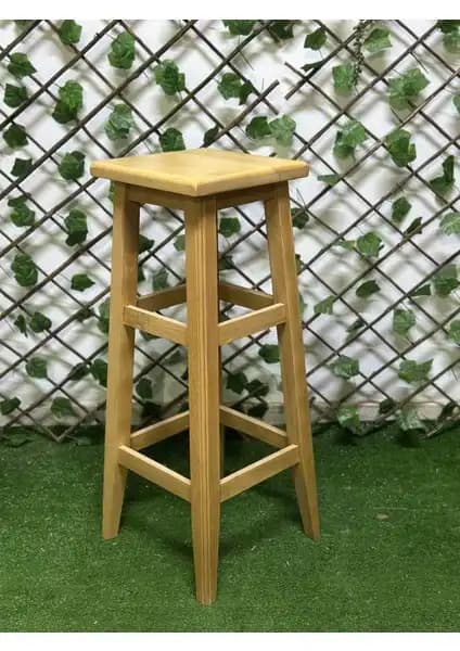 Taburecity Kare Naturel Renk Bar Tabure: Estetik ve Dayanıklılığı Bir Arada Sunan Ahşap Tasarım
