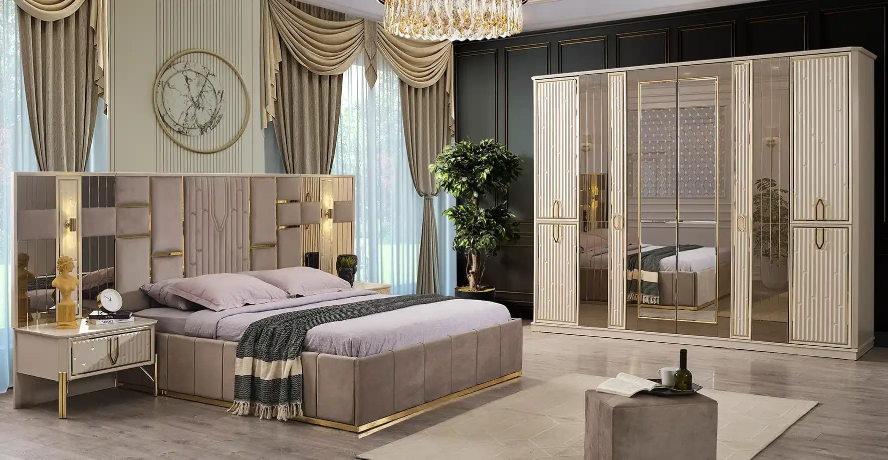 Altın Detaylı Yatak Odası Dekorasyonu: Lüks ve Şıklığın Modern Yansıması