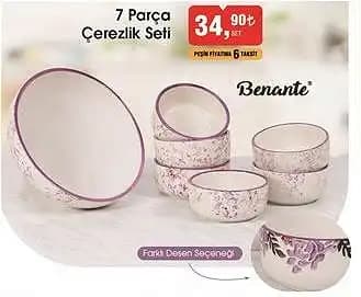 Benante 7 Parça Çerezlik Setiyle Ev Dekorasyonunuza Şıklık Katın