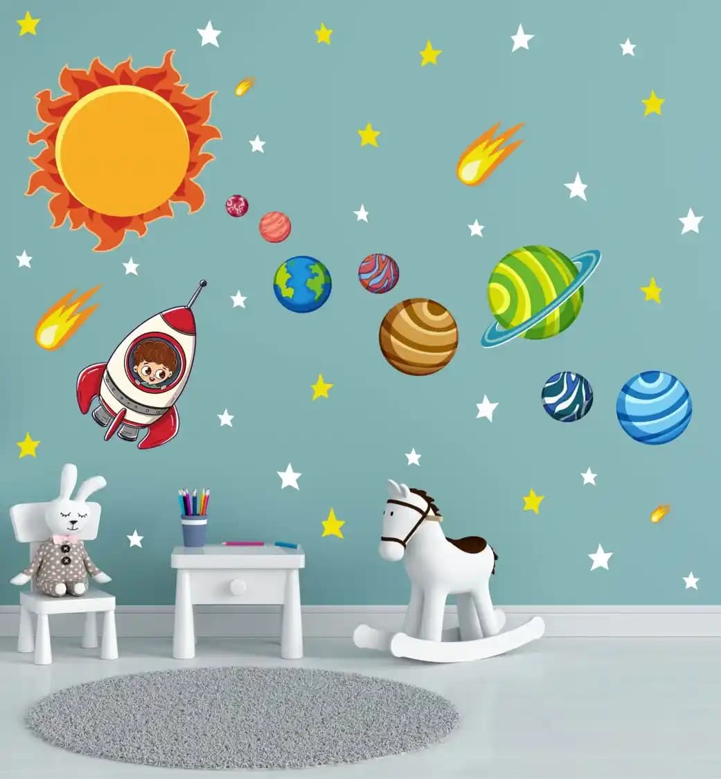 Gezegenler ve Uzay Temalı Duvar Stickerlarıyla Modern ve Eğlenceli Dekorasyon