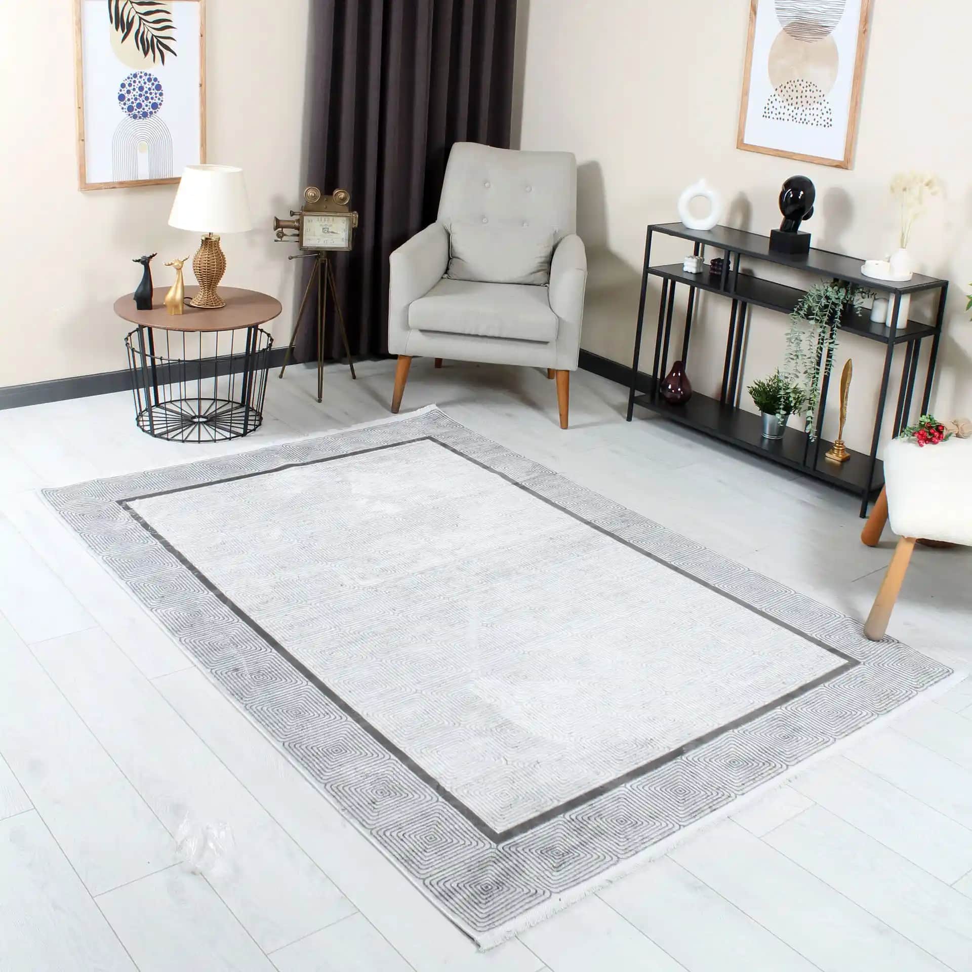 Gri Çerçeveli Halılar ile Modern ve Şık Dekorasyon İpuçları