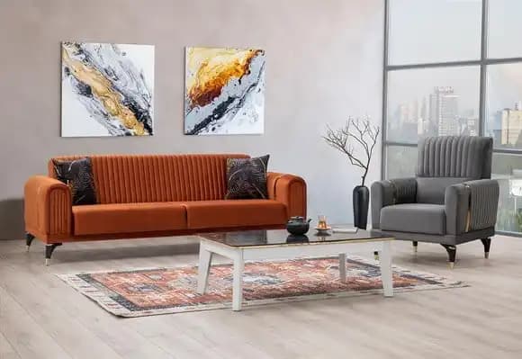 Gri Kiremit Rengi Koltuk Takımıyla Modern ve Sıcak Dekorasyon Yaratma Rehberi