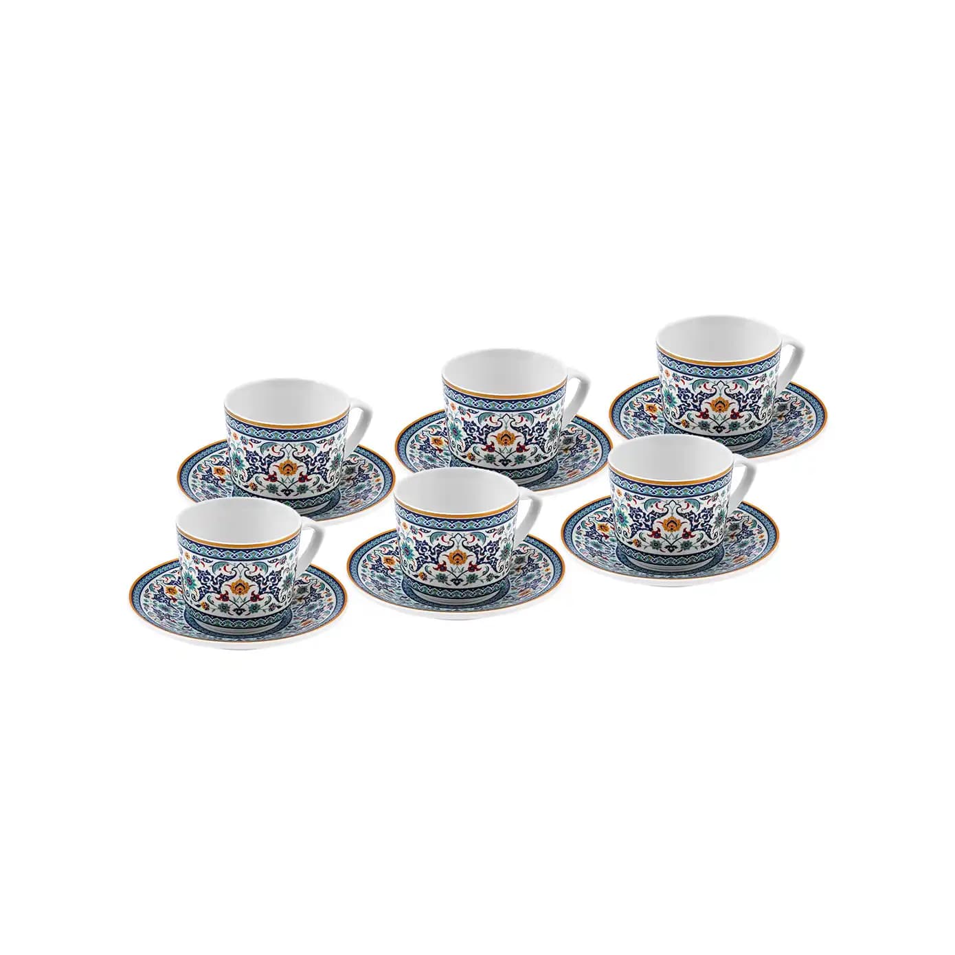 Karaca Beylerbeyi 6 Kişilik Kahve Fincan Takımı 80 ml Dekoratif ve Kullanışlı Tasarım